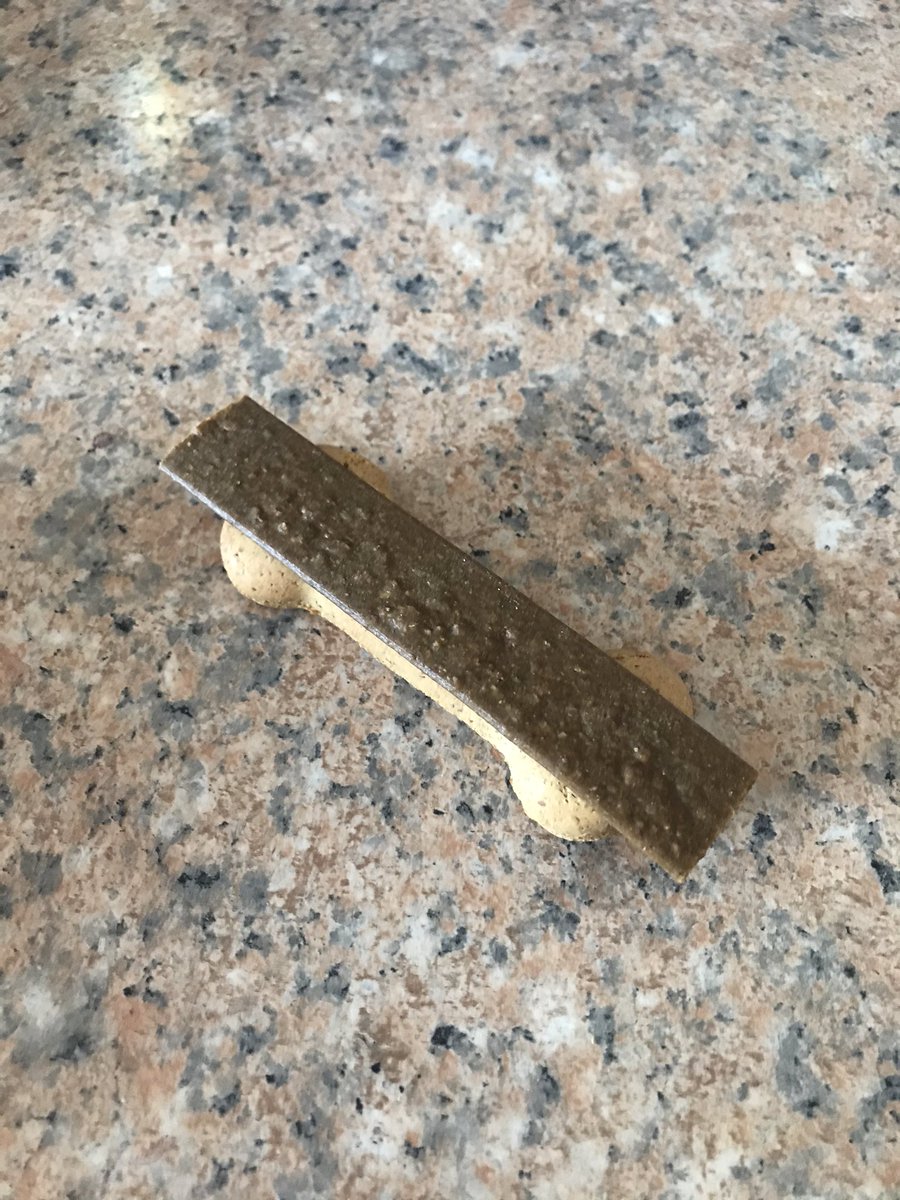 verdant_yard's tweet photo. For suppers Mama gives us a biscuit and a meat strips. She says it's like a peoples chocolate biscuit but withs chicken #Nommy https://t.co/IAcyt98fNk