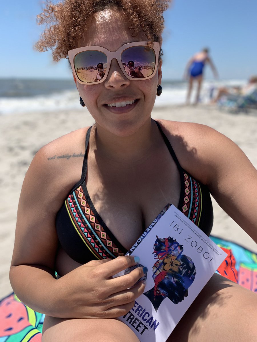 Enjoying my last day in my 30th year exactly where I need to be. On the beach, in the sun, with a book in hand. 📖 American Street by Ibi Zoboi #wellreadblackgirls #blackgirlsread #bookstagram #readingcommunity #booksandbeaches