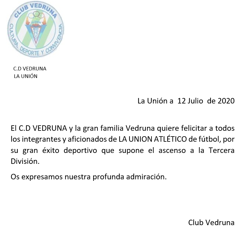 FVedruna's tweet photo. Enhorabuena a @fclaunionatl por el merecido ascenso a Tercera! https://t.co/UNRuqjjpzO