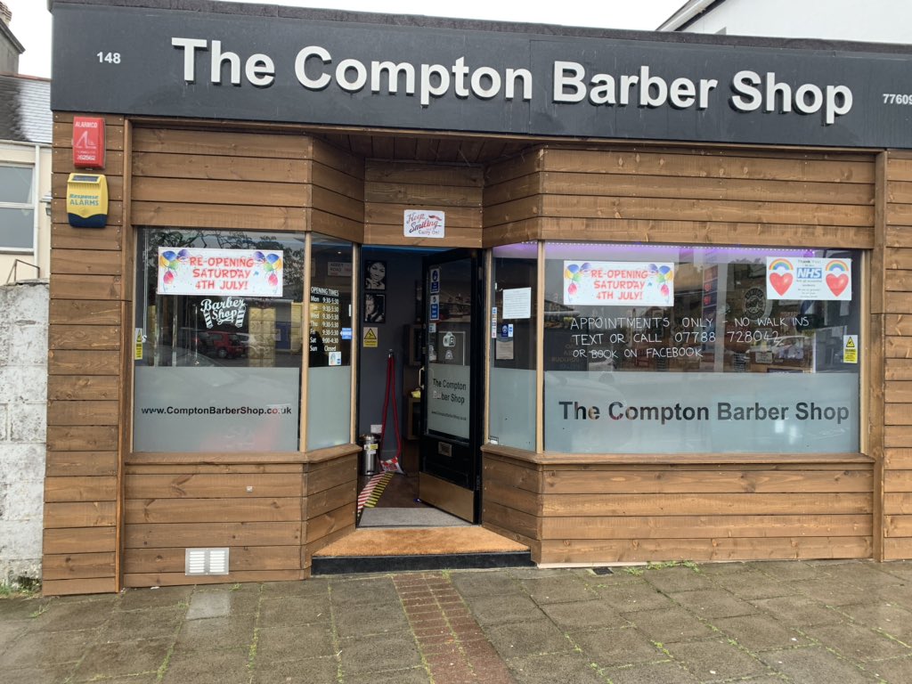 ComptonBarber's tweet photo. The new and improved Compton Barber Shop!

* Covid secure 
* Appointments only
* Air conditioning 
* Less waiting
* Great barbers
* Booking line 07788 728042 https://t.co/HlobEjVs0C