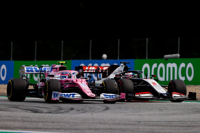 Stroll adelantando a un Haas