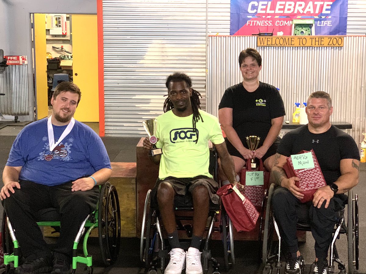 NoLegsHoe's tweet photo. Yesterday’s competition. Rex Rumble Covid edition. I’ve been putting in major work lately and it showed. Took 1st in my division. Glory to god 🙏🏾💙. #nolegpower #adaptiveathlete #spinalcordinjuryawareness #socffitness #crossfitzoo #per4max #nike #reebok https://t.co/3jlndXyzKl