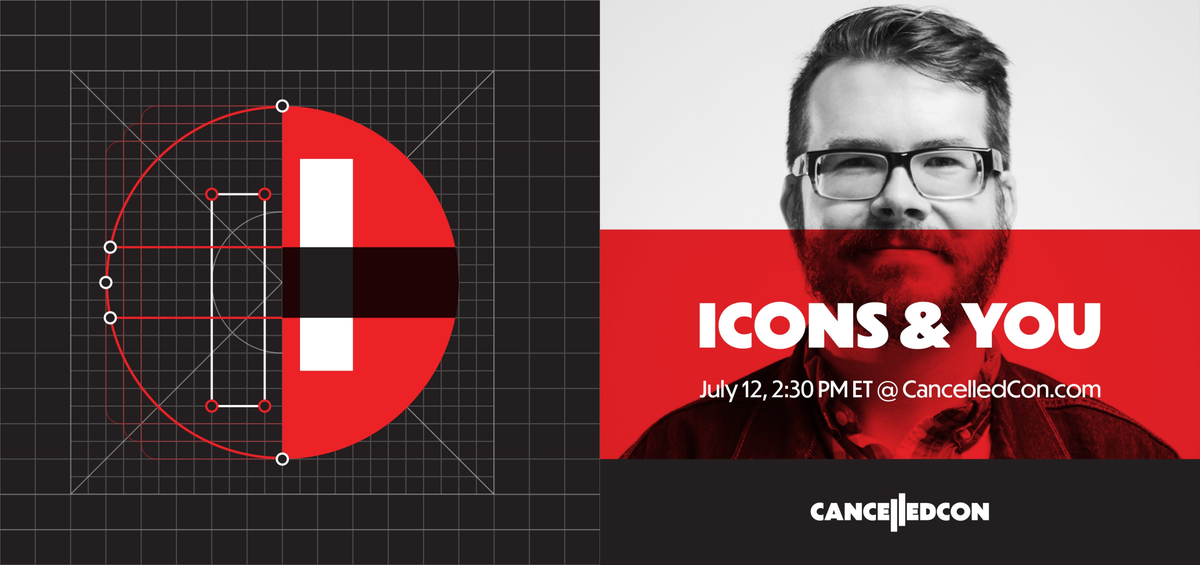 canceled_con's tweet photo. Next up on the @Behance Brunch at 11:30AMpt is @Jabronus! We'll be talking all about Icons &amp; You. Best practices, tips, tricks, and probably some talk of fancy dice. Tune in at https://t.co/IedZ08KrmM. #CancelledCon https://t.co/vS92U2h4iI