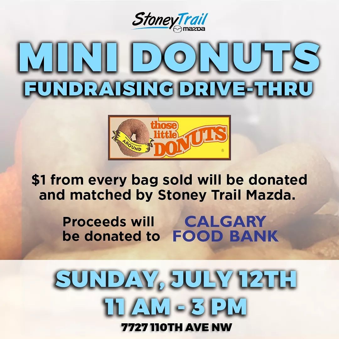 StoneyTMazda's tweet photo. With extra donut makers and more volunteers, we currently have a NO LINE!

Come get your @thoselittledonuts, in support of @calgaryfoodbank!

https://t.co/oBIsihXEOj https://t.co/lNleUZSgj9