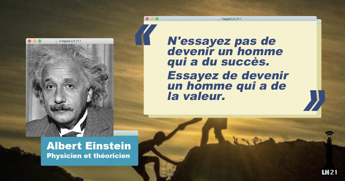 C'est la citation inspirante du dimanche ! 😉

Albert Einstein, physicien et théoricien 👨‍🏫