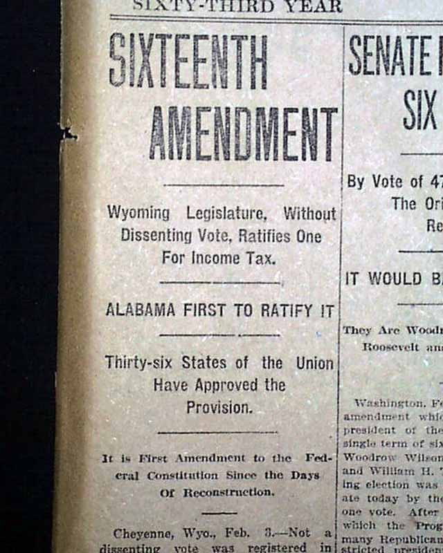 TammiMinoski's tweet image. #OTD 1909: After passing in the House of Representatives and the Senate, the #16thAmendment - allowing for a federal income tax - was submitted to the states for ratification. ourdocuments.gov/doc.php?flash=… #IncomeTax #Constitution