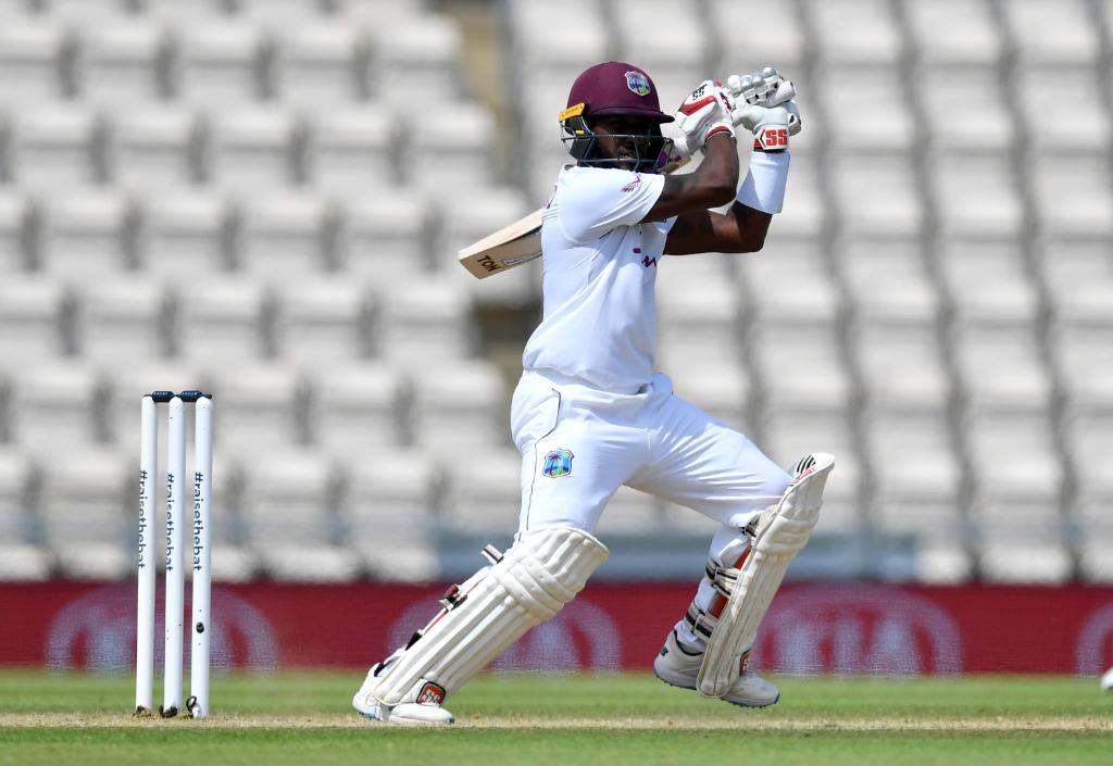  Jermaine Blackwood took the visitors West Indies home in a nail-biting finish after being 27/3 at one stage. (Credits: Twitter/ ICC)