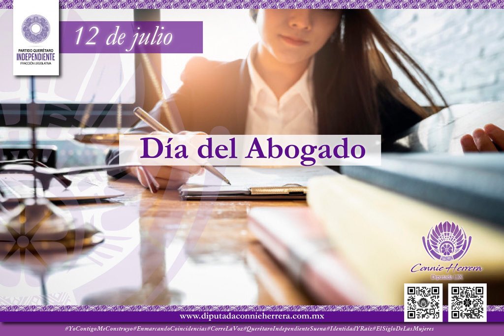 ConnieHerrera's tweet photo. Queremos reconocer y felicitar a las abogadas y los abogados hoy en su día. Su trabajo es fundamental en nuestra sociedad
#YoContigoMeConstruyo #EnmarcandoCoincidencias #ElSigloDeLasMujeres #CorreLaVoz https://t.co/y8k7z4cA4p