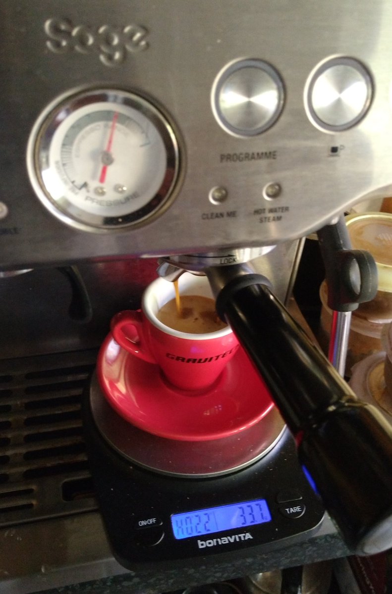 BrianCoffeeSpot's tweet photo. Daily espresso and my red @victoriaarduino cup. https://t.co/m1mkEztD8l
