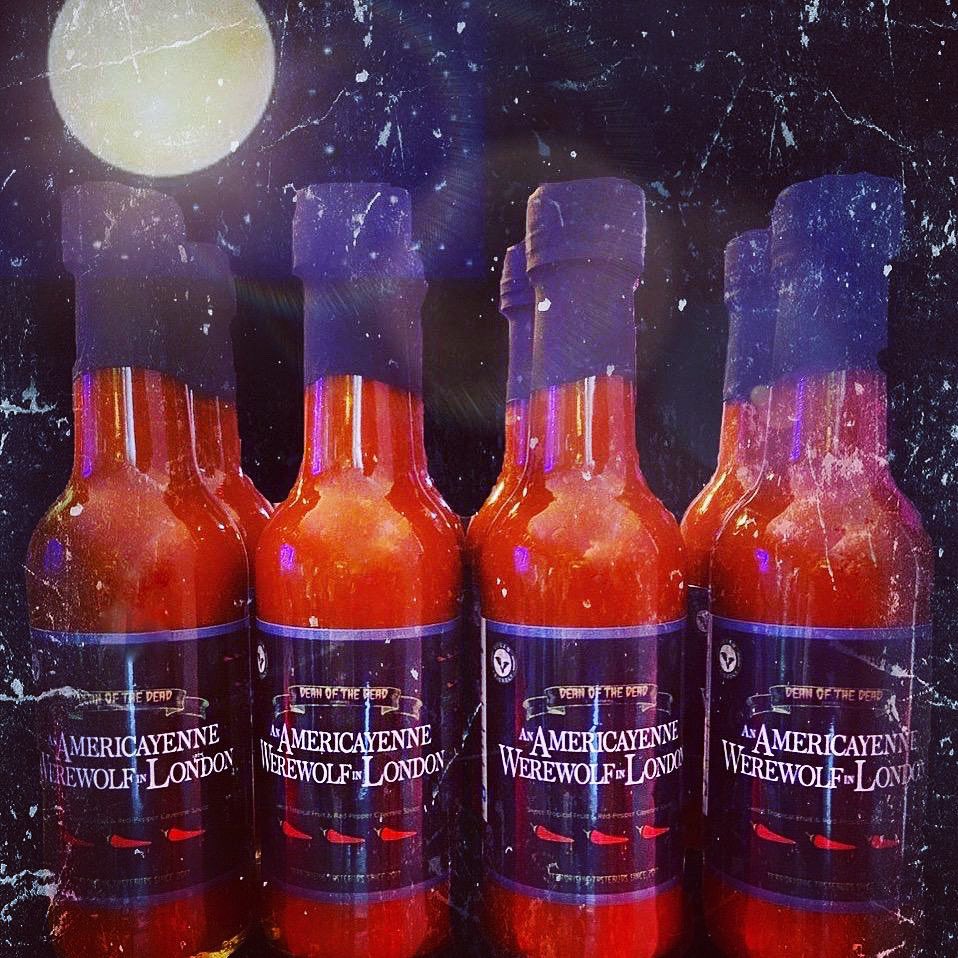 Beware the moon guys n’ ghouls, for the AMERICAYENNE WEREWOLF IN LONDON is bottled up and ready to roam the moors!! 🐺🌓 Order you’re now from the website!! #deanofthedead #horror #hotsauce #americanwerewolfinlondon #cayenne #wolf #hotsaucelover #tropicalfruit
