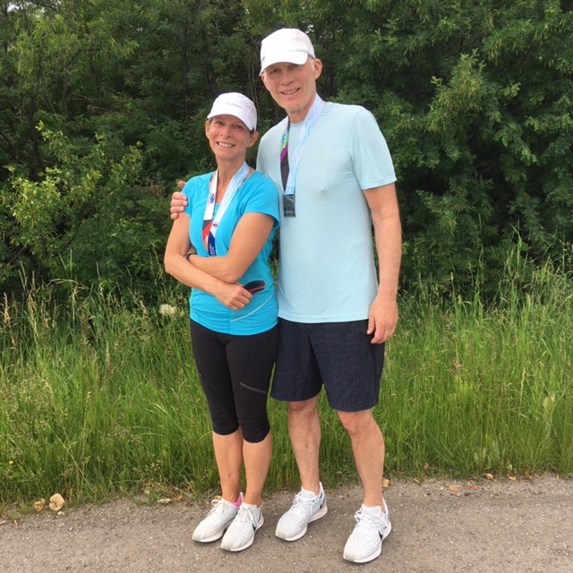 _SharonHiggins's tweet photo. Felt great today to complete @CalgaryMarathon @centarusubaru 21.1 km half marathon with my hubby and best friend #tomhiggins! Conditions were excellent and we loved it! #runcalgary #runcalgaryvirtual #crossedthefinishline https://t.co/MpdvQ0yZWk
