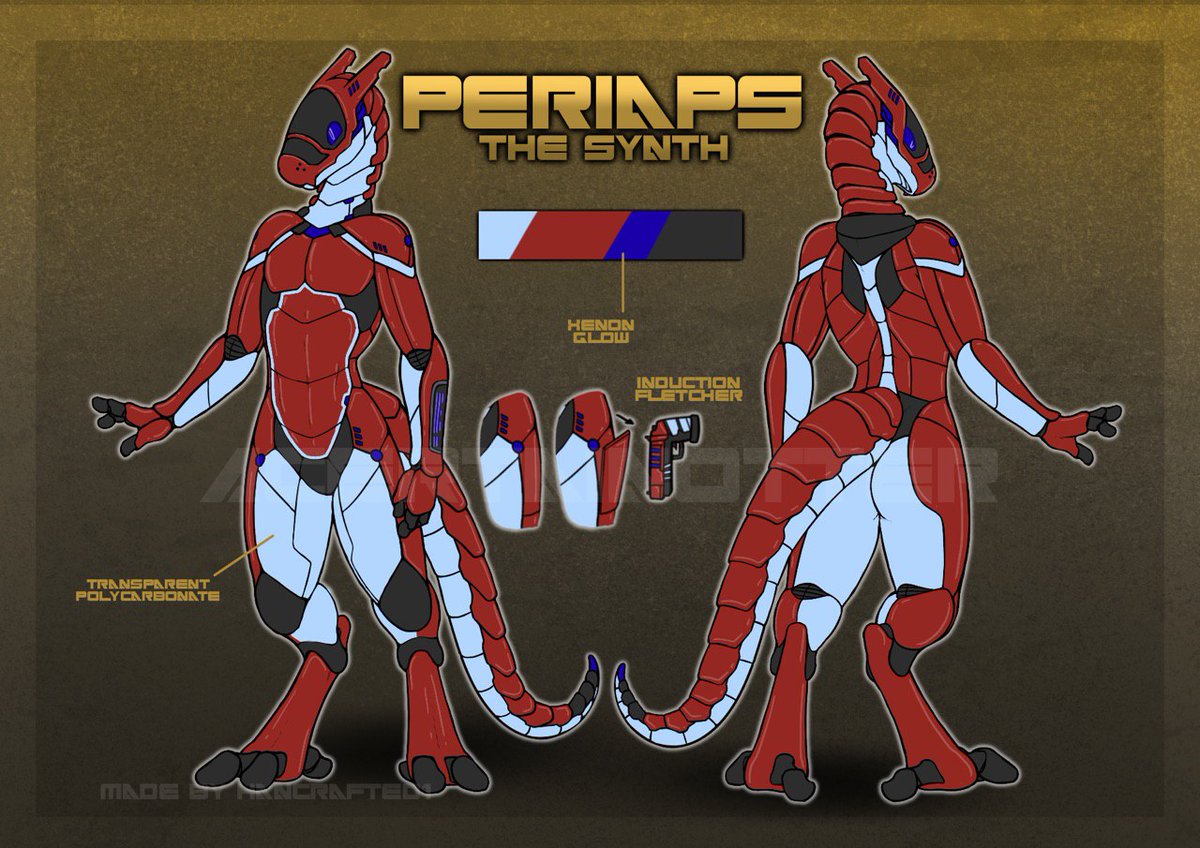ACertainOtter's tweet photo. I mentioned to my fiancé that @VaderSan had made an open species called Synths and that they're pretty cool. Well, @Hancrafted1 is an amazing artist and next thing I knew, we had designed this cute. I'd like you to meet Periaps.
#synth #furry #fastboi https://t.co/tJRrv5BymX
