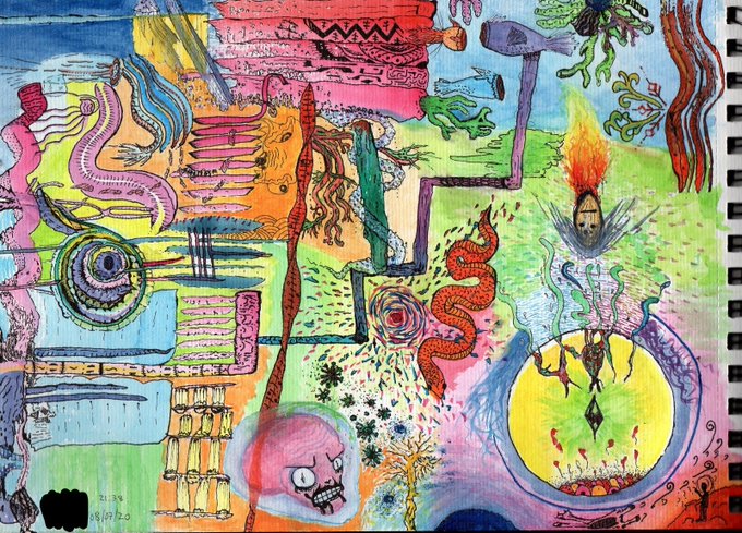 I drew on A3 paper with my cousin, I want to do an abstract painting of some of your faces. DM me a selfie<a href="/tag/lsd"class="tags"><span>#lsd</span></a>