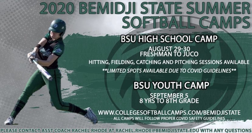 BSUBeaversSB's tweet photo. 🚨‼️Our HS camp website is up &amp; running‼️🚨 Each day will be comprised of 1 session of hitting, defense, catching &amp; pitching along with a couple campus tours. Sign up soon at https://t.co/z4OZiaxFF8 before spots are gone! https://t.co/AxEjv0dT95