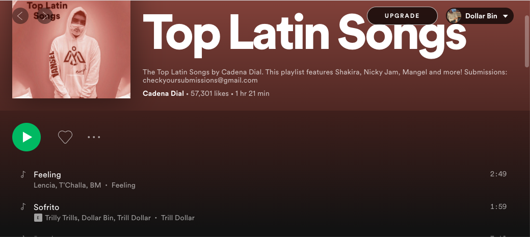 dollarbinmusic's tweet photo. BREAKING NEWS!

Trill Dollar (Myself &amp; @TrillyTrills) CURRENTLY HAS THE #2 SPOT ON THIS @Spotify TOP LATIN SONGS PLAYLIST FOR OUR SONG “SOFRITO”

https://t.co/xQTZQ48uGZ https://t.co/Lln1mIsKSj