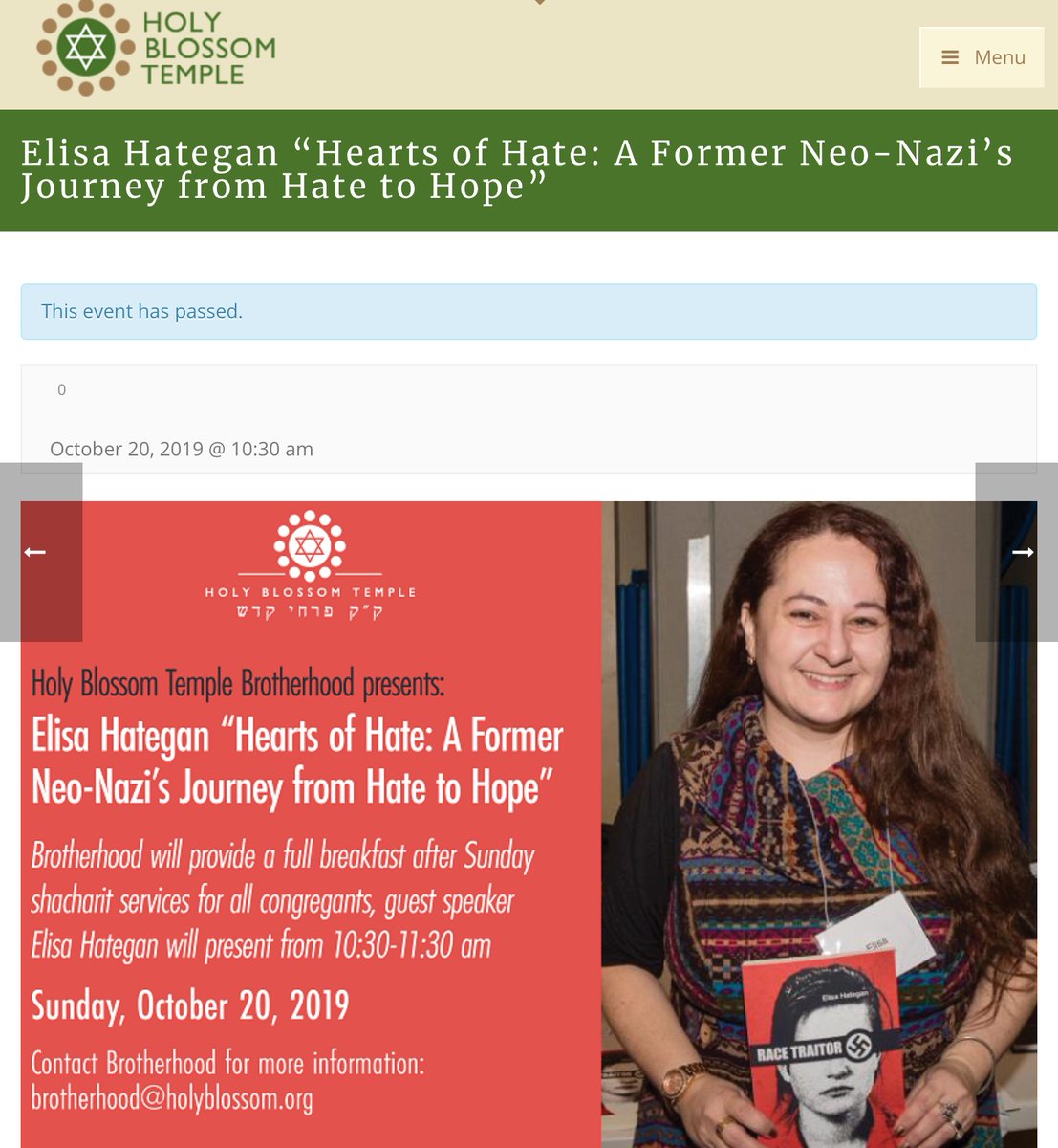 Not only did  @onemooreliz steal my life story, sell it to the  @CBC for $12K and go on  @Spaikin's show to claim SHE shut down the neo-Nazi group I risked my life to shut down, in 2020 she took my main lecture title "From Hate to Hope" & started calling her talk "From Hate to Love"