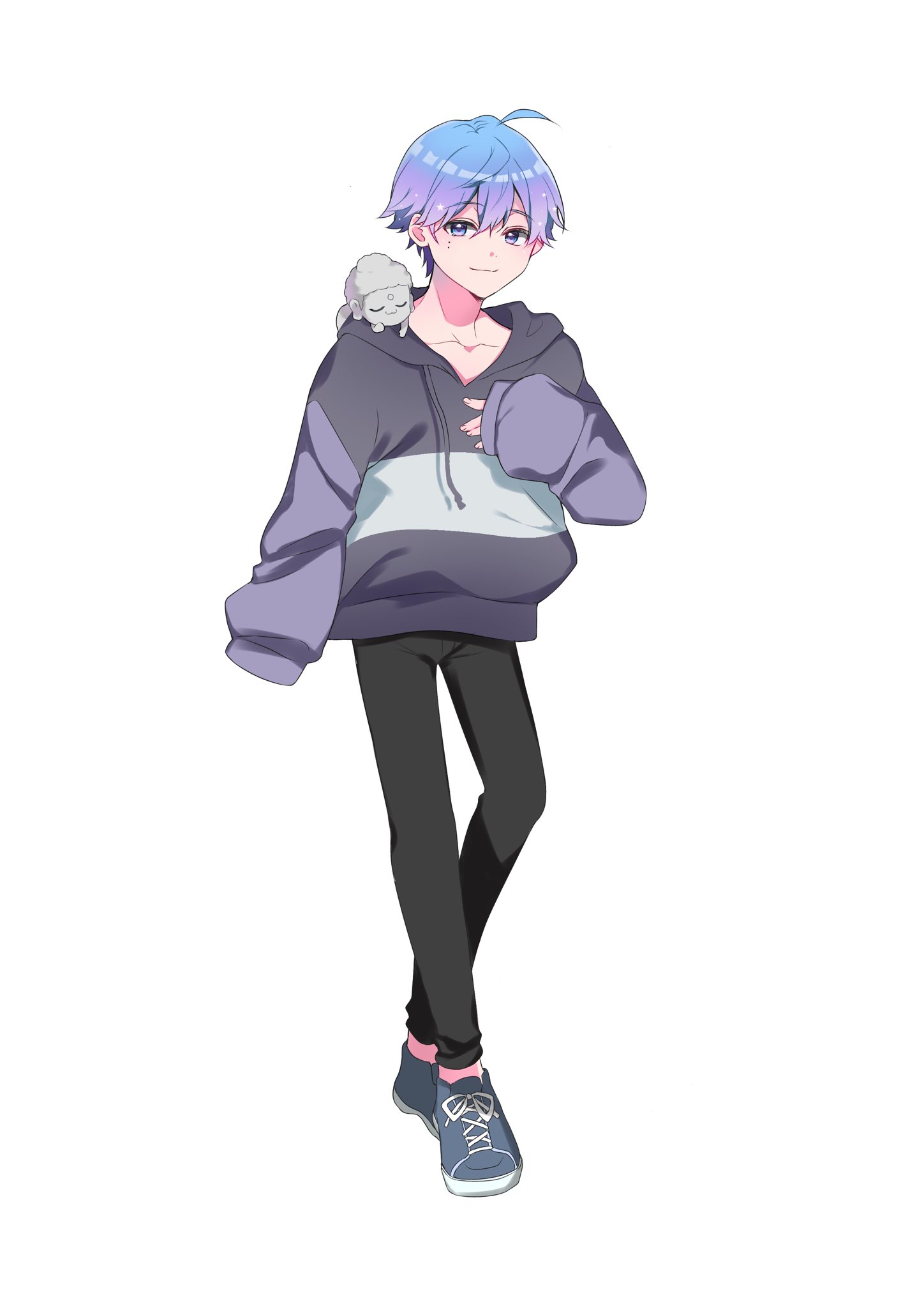 Hotoke いれいす おはよーです イラスト描いていただけること増えたので タグ作りました イムギャラリー これでお願いしやっす 参考に こてきゃは 髪の毛と目は青と紫のグラデーション 右目かな の下にホクロ2つ 髪の毛に星 です