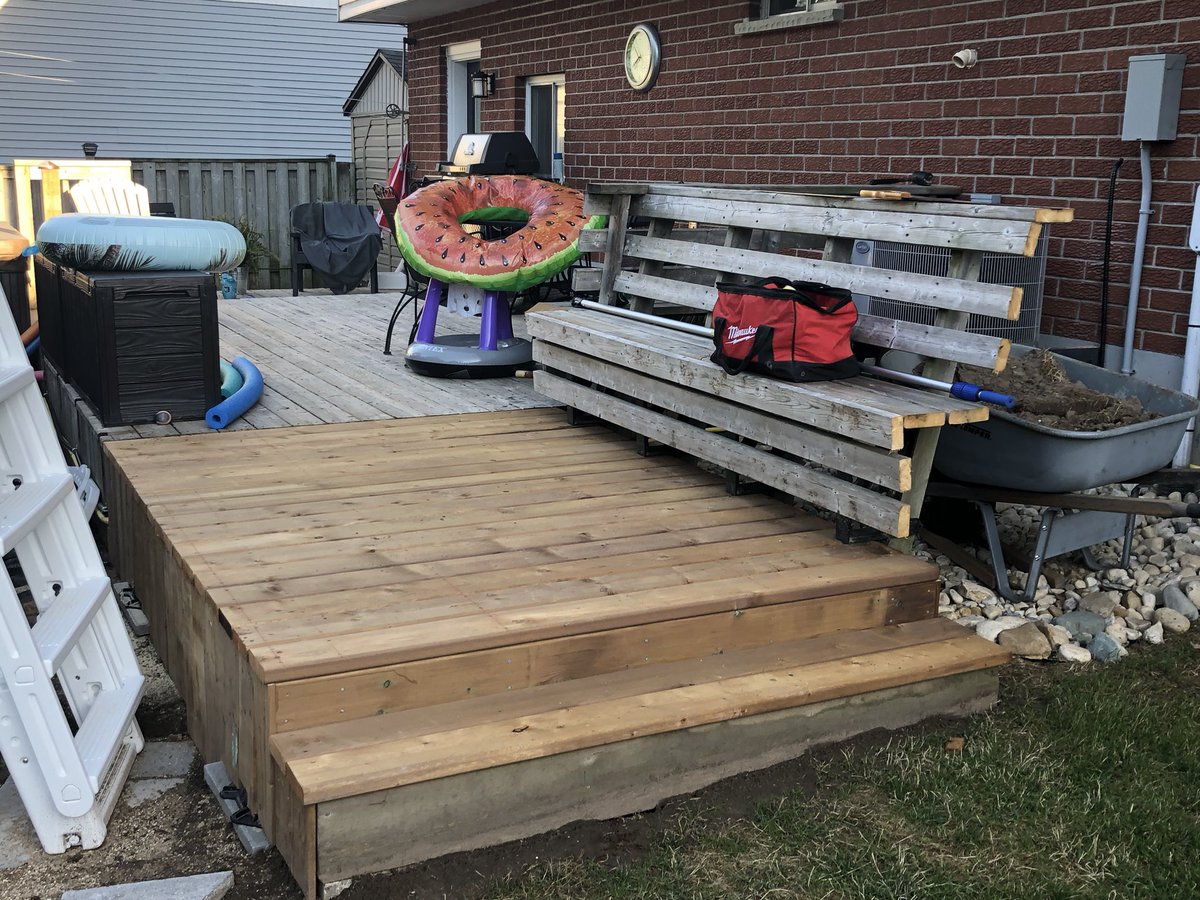 kochbrusselsag's tweet image. Deck addition construction is complete. Just need to place stone around the pool and I am going to call I done. #covidprojects