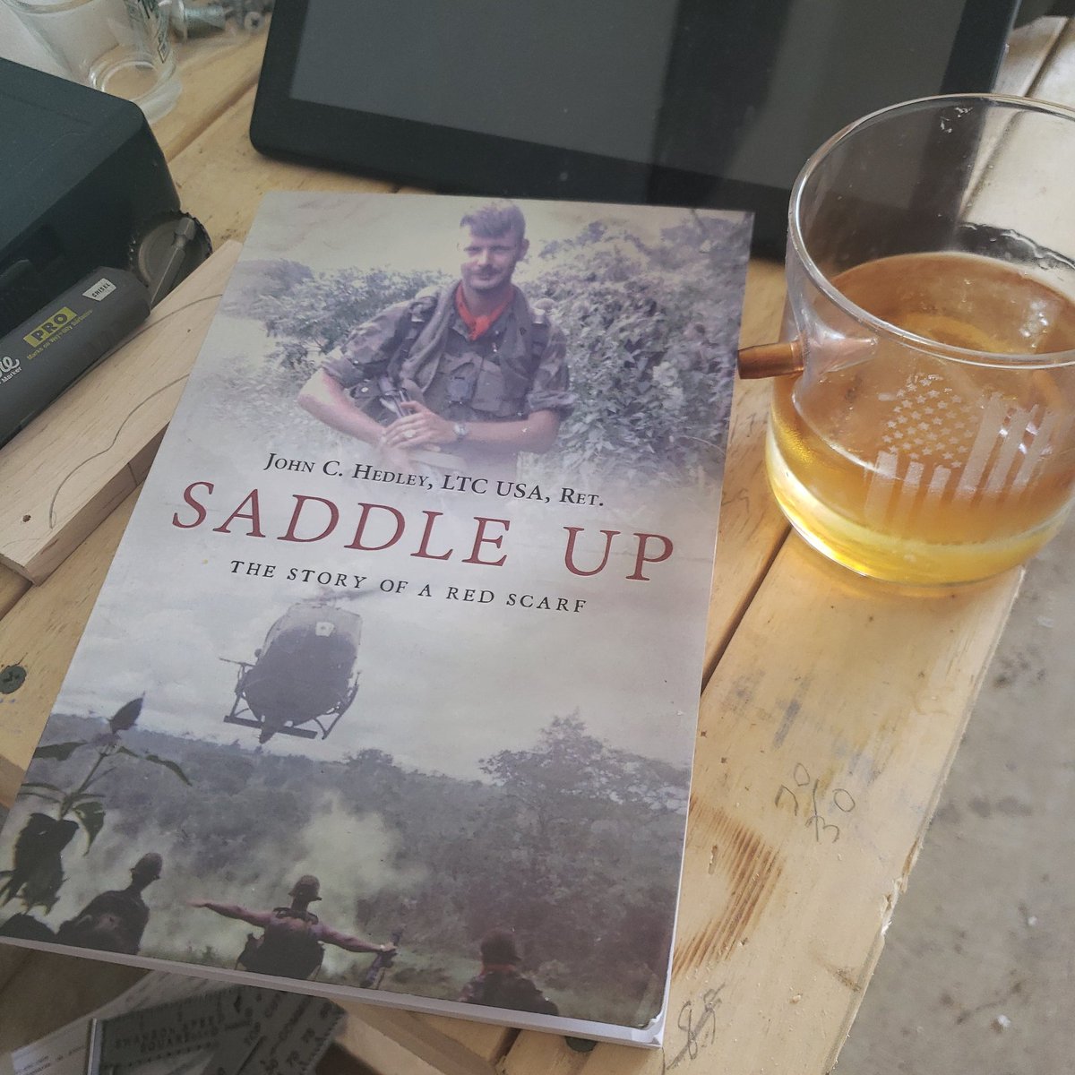 CowboyOhio's tweet photo. Finally got the chance to sit down and do some reading. One of the most amazing men I've had the honor of meeting https://t.co/7E8nnp3GzL