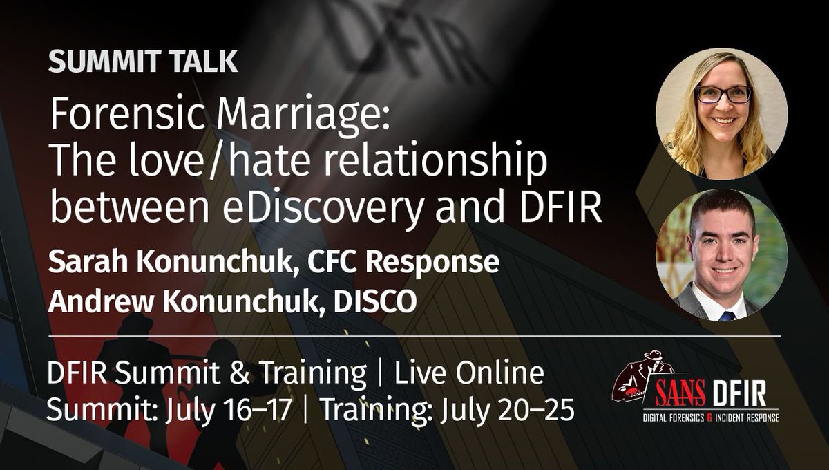 SarahSurz13's tweet image. The DFIR Summit week is here! Hope to see everyone on Thursday at 4:20pm EDT 👀 The event is FREE so make sure to register: sans.org/u/14xY @DFIRSummit #DFIR 👫🏻💻