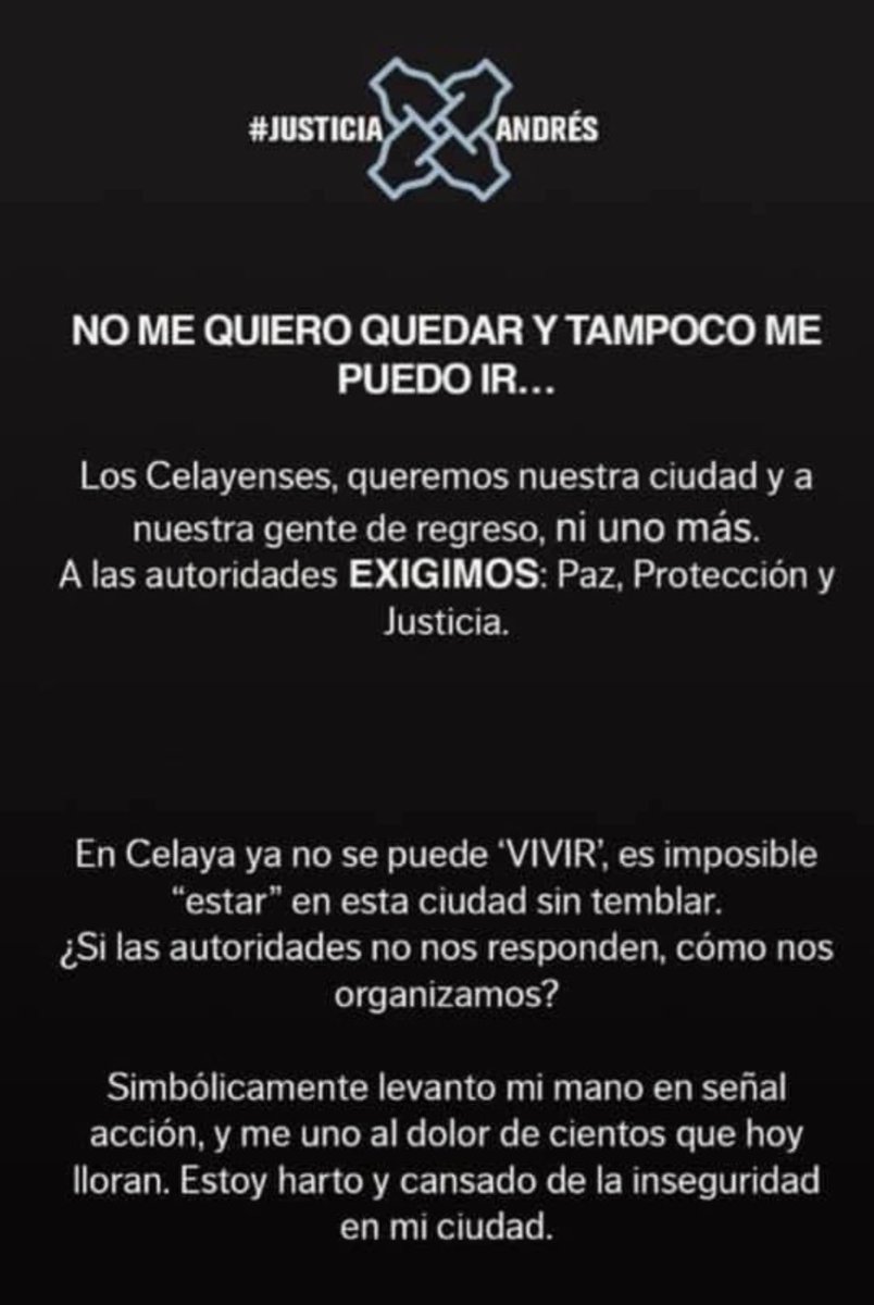 amayagdl's tweet image. En #Celaya la inseguridad está fuera de control. La situación aquí nos obliga a vivir con miedo y representa un riesgo para la vida. Estamos cansados #justiciaxandres  #CelayaDeLuto @ChumelTorres @DeniseMaerker @PaolaRojas @brozoxmiswebs ayúdenos a cubrir este movimiento.