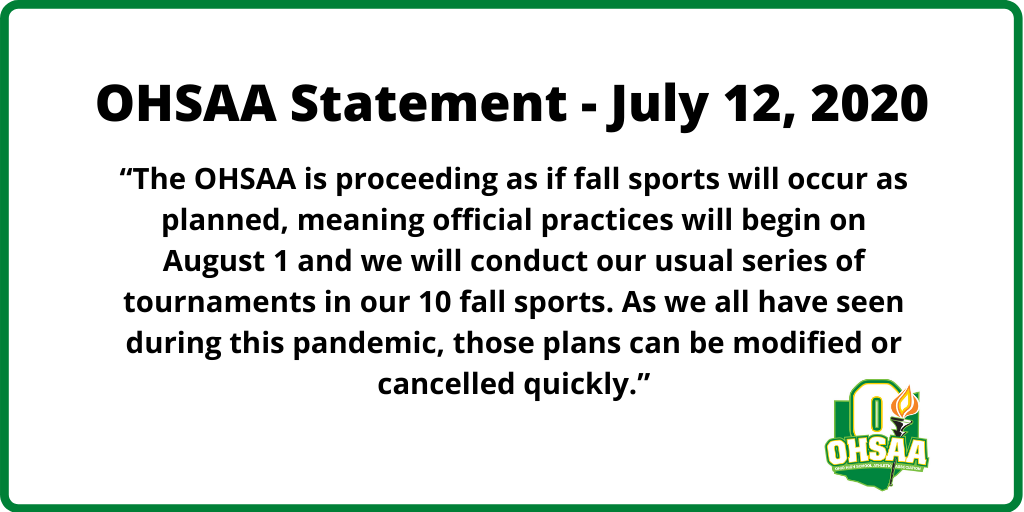 OHSAASports's tweet image. Statement from the #OHSAA to emphasize memo sent to schools last Tuesday, which is posted at: ohsaaweb.blob.core.windows.net/files/Bulletin…