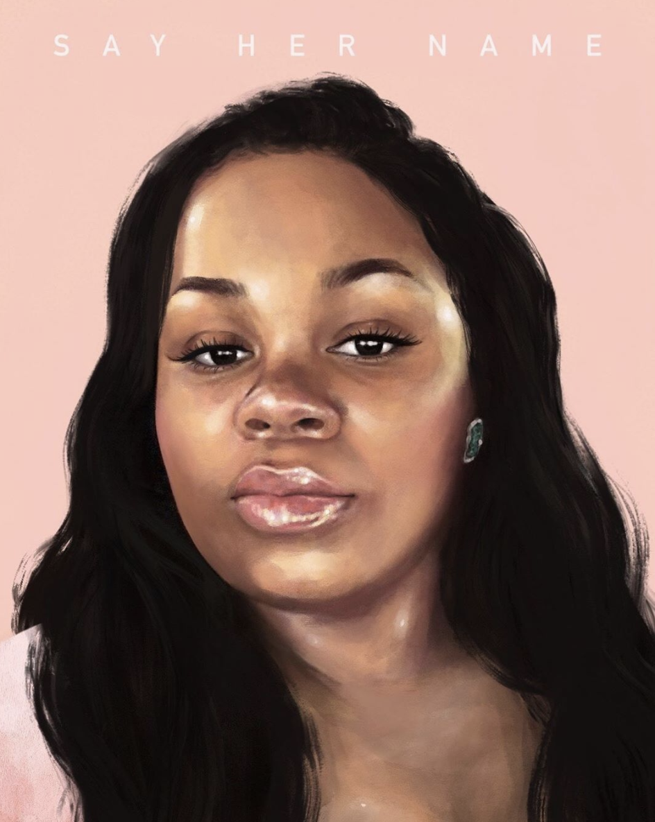 Essence's tweet photo. Today is a good day to arrest the cops that killed #BreonnaTaylor. (📷 : Artwork by Arlyn / Hanifa) https://t.co/LxTGEo85jk