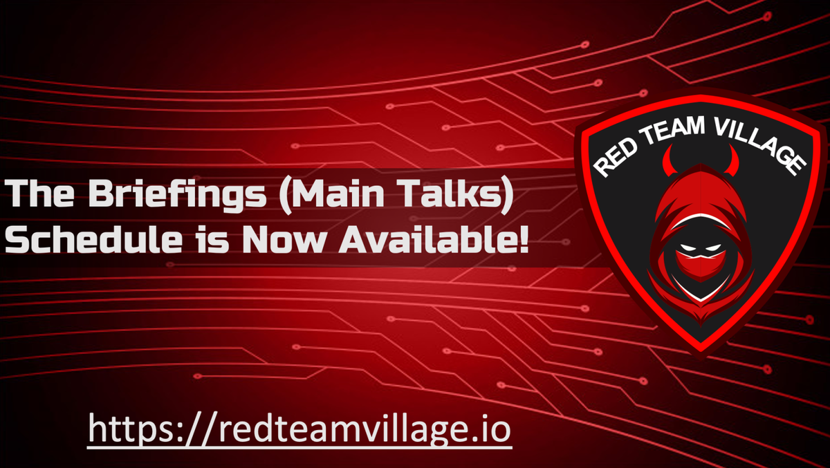 RedTeamVillage_'s tweet image. #DEFCON #SAFEMODE @DEFCON @VillageRedTeam #REDTEAM briefing schedule is now being published and updated - check back often. RedTeamVillage.io

Join #REDTEAM #DISCORD #Server
RedTeamVillage.io/discord

#DEFCONSafeMode enabled.