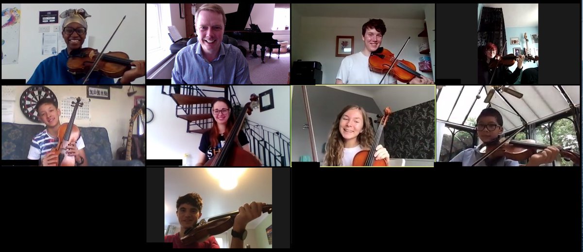 Orchestrate_UK's tweet photo. Yesterday, we had our first ‘virtual’ rehearsal, complete with lunchtime recitals and a game of bingo! It was great to get together, even in this distanced fashion, and even welcome a few new members. https://t.co/eVVAHe6MKQ