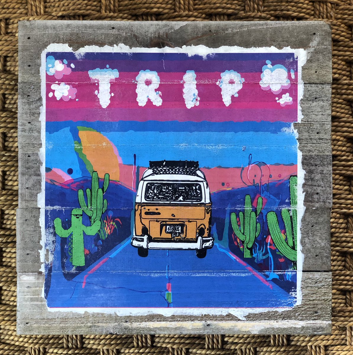 artbysin1's tweet photo. ~Let’s Take a Trip~
Handprinted on whitewash wood 
#mixedmedia #digitalart #inktransfer #handprinted #woodart #texasroads #trip #adobe #illustrator #womanwhoillustrate #Volkswagen #roadtrip #psychedelicart #texasart #artbysin #satxartist #texasartist #longstrangetrip https://t.co/JowixDJ7DM