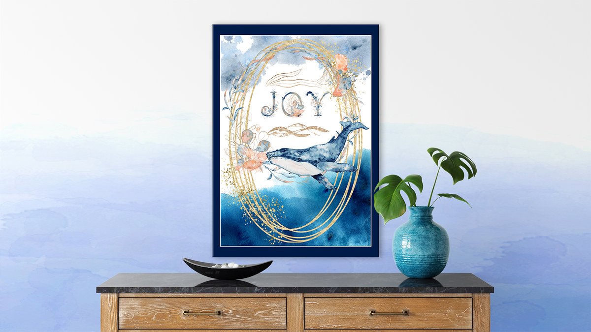 Want to bring joy to a friend or loved one in these difficult times? Check out 'Dancing Whale Joy' canvas print by Anita Pollak. bit.ly/DancingWhaleJo… #oceanArt #whaleDancing #digitalart #canvasPrint #blueandwhite  #joyfulArt #inspirationalArt #giftsforher #giftsofjoy #wallart