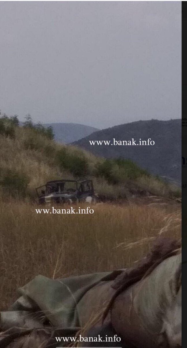 Unconfirmed photo of the Azerbaijani UAZ-469 destroyed during today’s skirmish between Armenian and Azerbaijani forces. 2/ https://t.me/milinfolive/61436