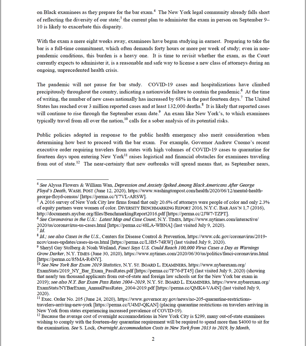dp4ny's tweet photo. Today, we requested a hearing from the Court of Appeals on the Sept bar exam. The Court of Appeals has so far refused to acknowledge the seriousness of COVID-19, and expects us to risk life and limb to take an exam. #DiplomaPrivilegeNow https://t.co/n4FwBttbAq