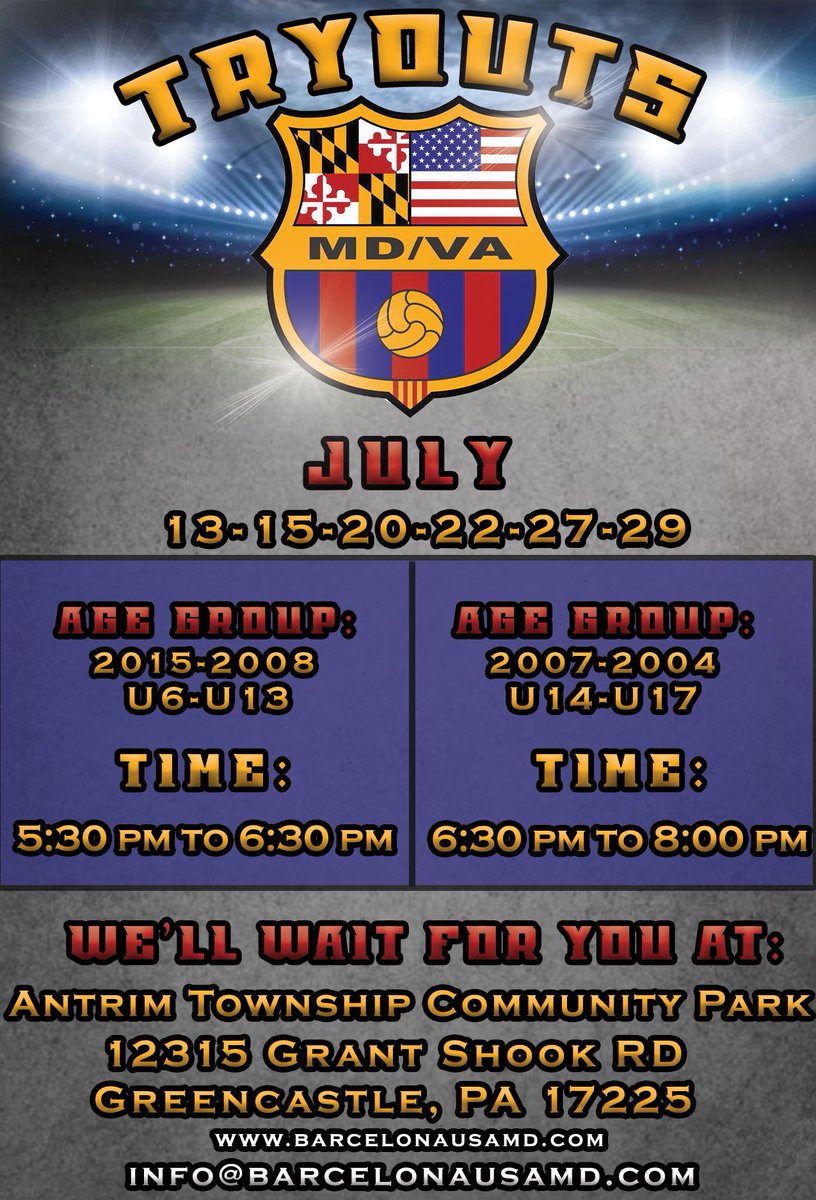 Make sure to register for tryouts on our page! Link in bio! 🎖⚽️