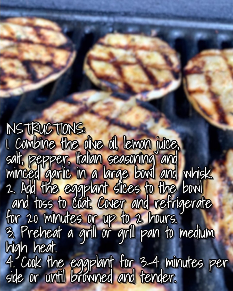 Strong4MeFit's tweet photo. Looking to switch things up on the grill? Swipe to try this #GrilledEggplant recipe! ๐ #Strong4Me #Strong4Food https://t.co/qdUYdUZplY