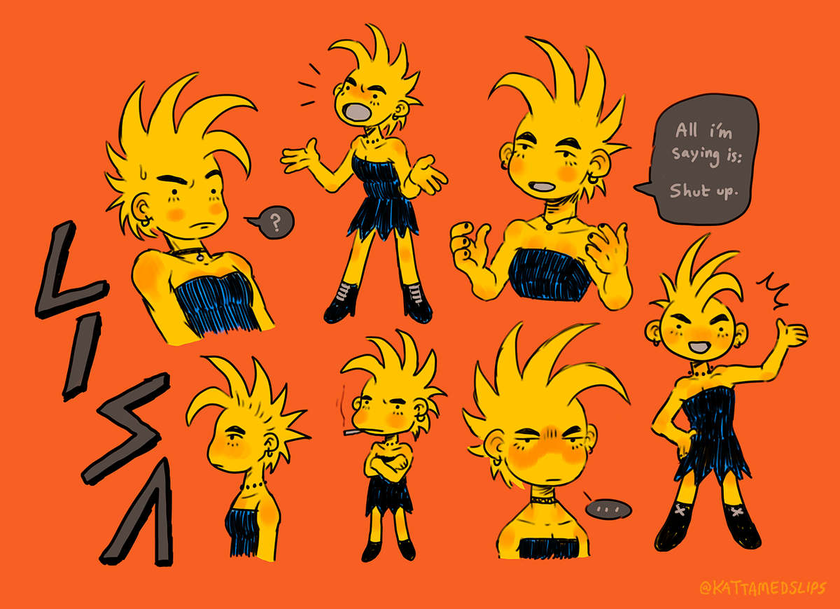 kattamedslips's tweet photo. I always feel anxious about joining things like this lol... but ok here we go 💦  helloooooo I'm Katta and I'm very into doing wonky character stuff  #NobodyArtistClub https://t.co/QbZSRCbTCJ