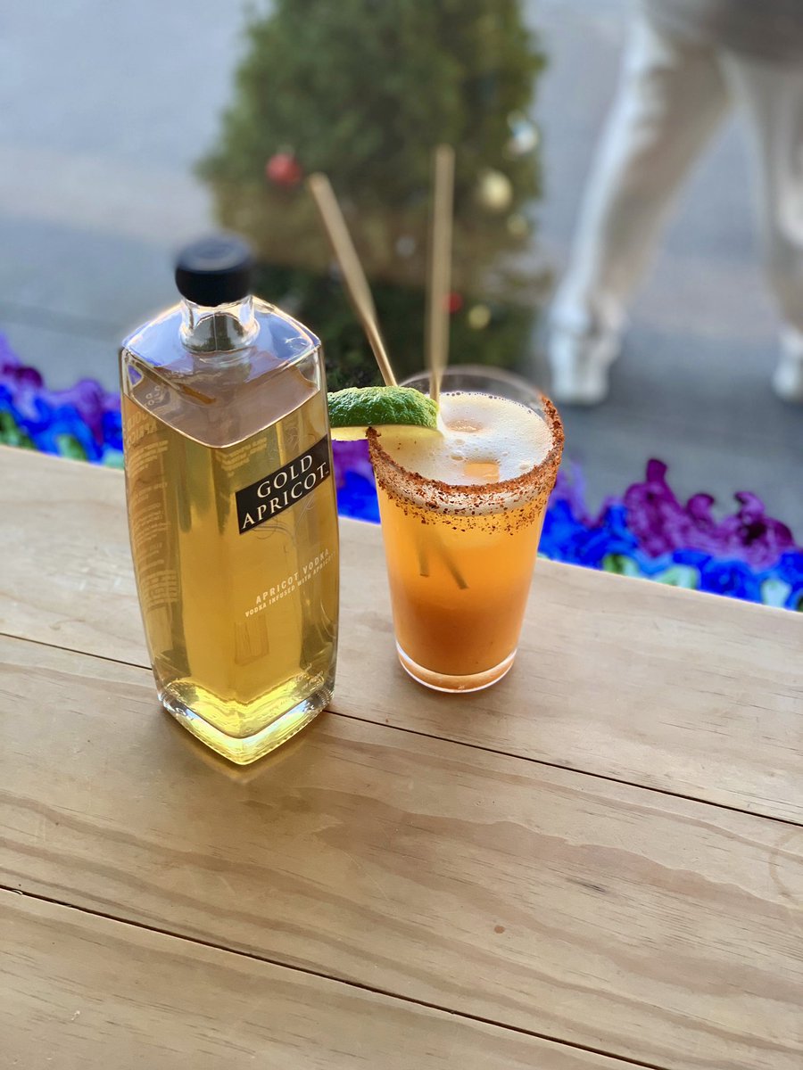We are celebrating “National Michelada Day” with our version that includes the Gold Apricot Vodka. Many thanks to @lacontentanyc for creating this terrific cocktail!