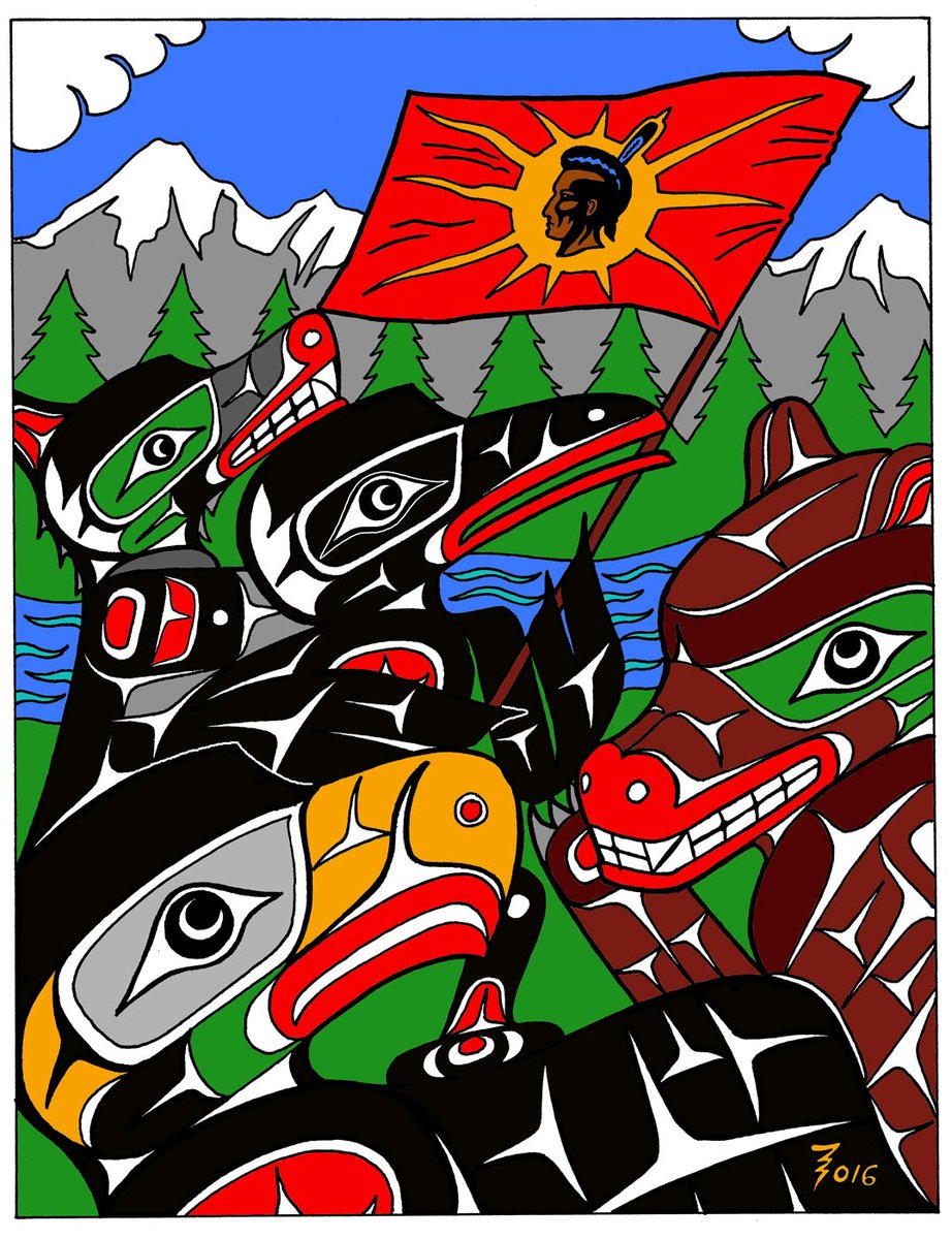 CIndigeneity's tweet photo. 30 years later &amp; the story of the OKa Crisis is powerfully displayed and told through art: Louis Karoniaktajeh Hall’s Flags, Alex Janvier's O'KANADA, Gord Hill, and so many more. History is important, change is necessary, perspective is needed. https://t.co/K8HE5zwmkl