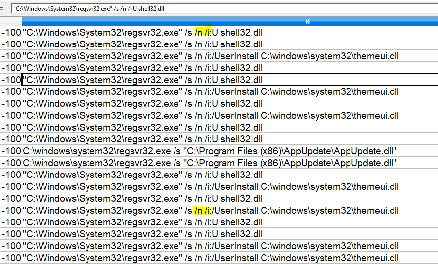 SBousseaden's tweet image. regsvr32 with /i arg option (DllInstall) normally should always go with /n option if not then it&apos;s suspicious (e.g. regsvr32 /s /i c:\path\a.dll)
