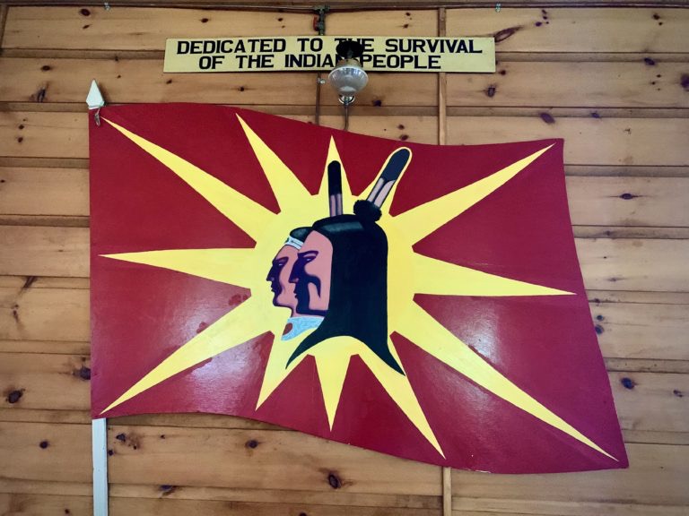 CIndigeneity's tweet photo. 30 years later &amp; the story of the OKa Crisis is powerfully displayed and told through art: Louis Karoniaktajeh Hall’s Flags, Alex Janvier's O'KANADA, Gord Hill, and so many more. History is important, change is necessary, perspective is needed. https://t.co/K8HE5zwmkl