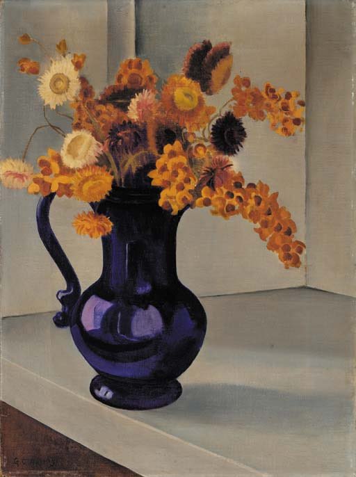 starting with the cover, which is based on straw flowers and bittersweet by george copeland ault, 1931 (oil on canvas)