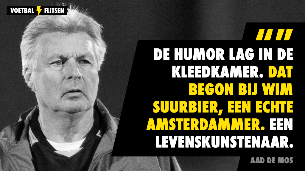 Droevig nieuws, maar mooie woorden van <a href="/aad300/">Aad de Mos</a> voor de zondag overleden Wim Suurbier. Was prijzenpakker met #Ajax, met 3x de Europa Cup I-winst en speelde met #Oranje 2 verloren #WK-finales in 1974 en 1978. 
Een markant oud-international is heengegaan.