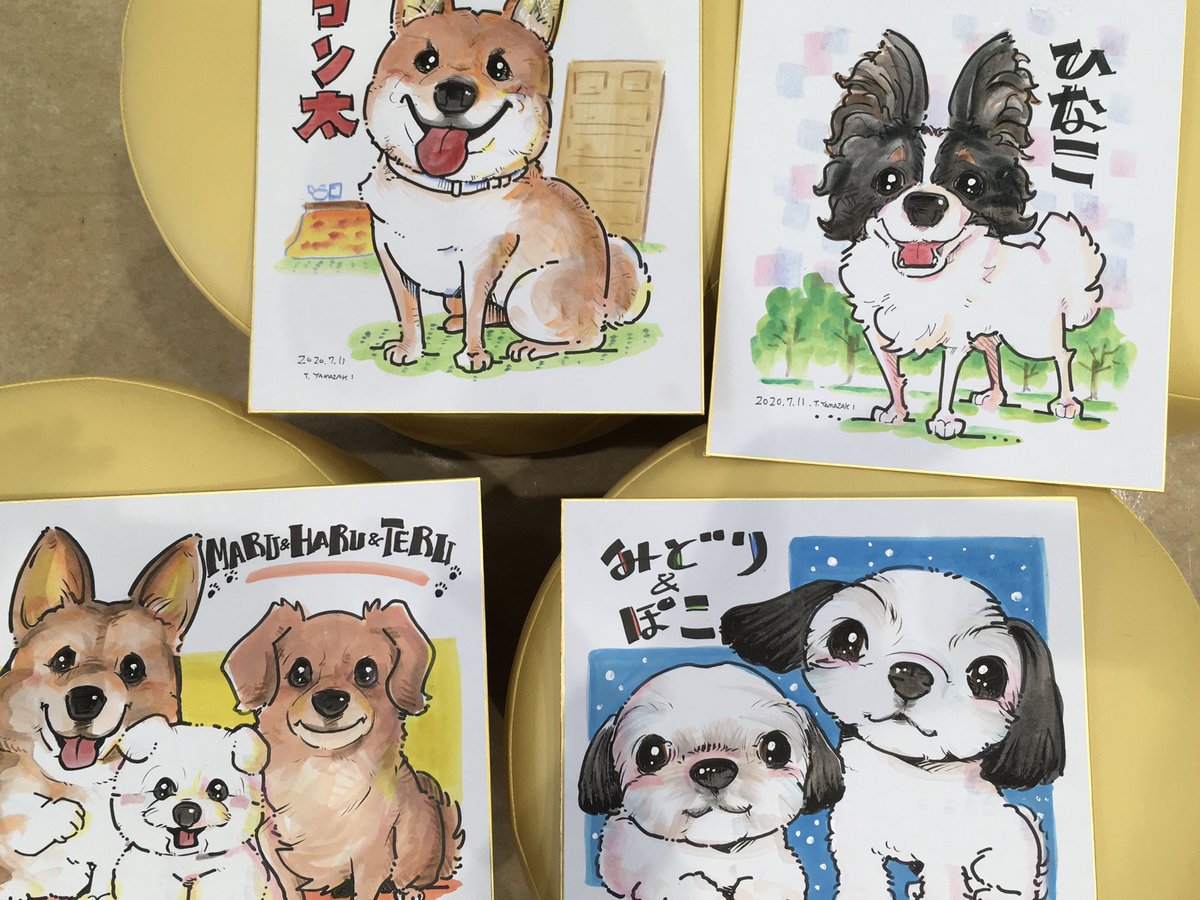 山崎たかし 似顔絵とイラスト V Twitter 土日は石川県のペットショップwithさんで似顔絵イベントでした 対面描きはやっぱ楽しいね 似顔絵 似顔絵師 イラストレーター 石川県 ペット 犬