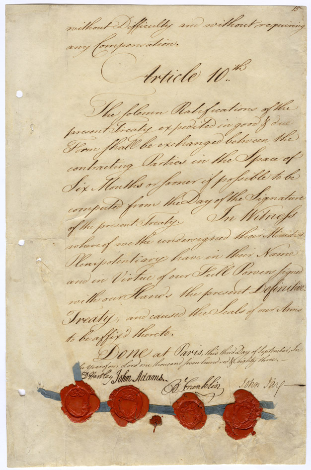 USNatArchives's tweet photo. The Treaty of Paris, the final treaty to end the Revolutionary War, was signed on August 3, 1783 and recognized the colonies as being independent from British rule and established a normalization of relations. https://t.co/1SrV929NHo #HamiltonFilm https://t.co/TRJLKlXeQ9