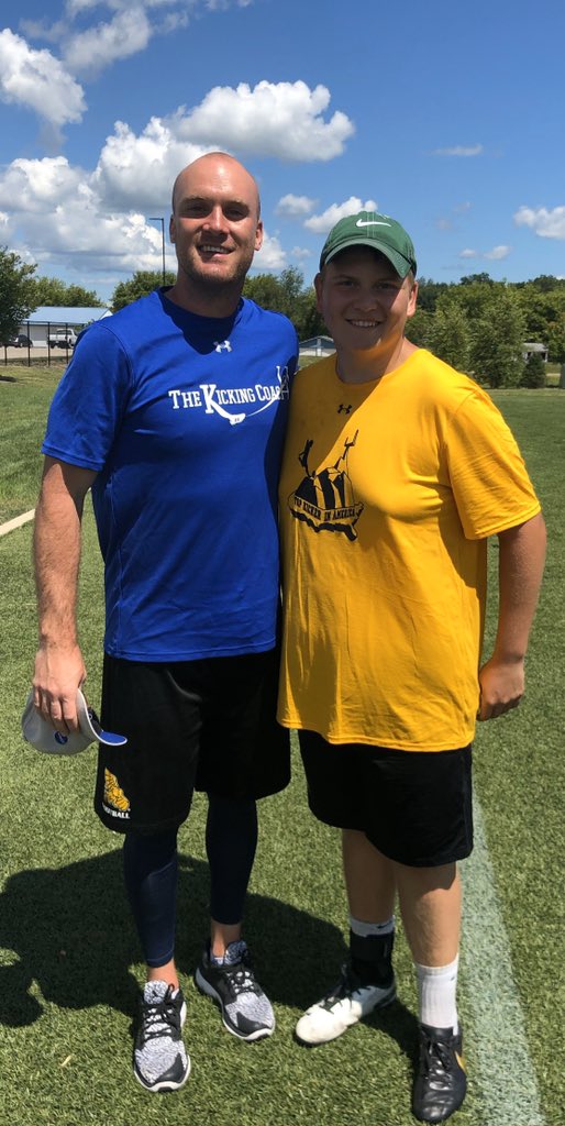 Sam__Bingaman's tweet photo. Thanks @thekickingcoach for a great weekend at Top Kicker in America invitational. Had 2 strong days including qualifying for bonus round for field goals each day. Really cool to spend time with NFL and college specialists, including Greg Zuerlein.@WRAFootball @CoachMoynahan https://t.co/w5itWkkXzC