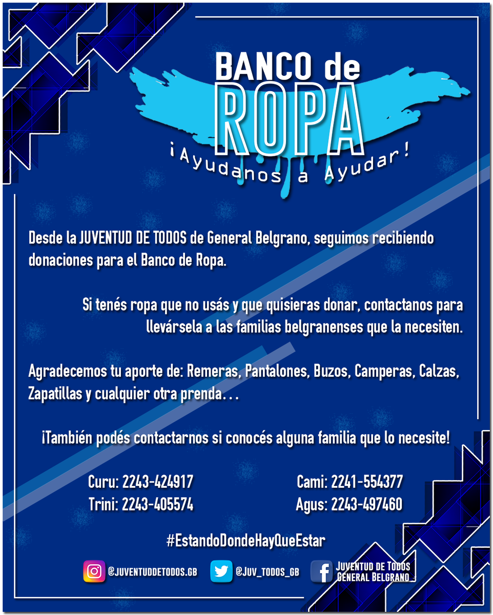 alivia_nate's tweet photo. Seguimos recibiendo donaciones para nuestro #BancoDeRopa.
Si tenés guardada en el armario ropa que no uses, avisanos que pasamos a buscarla❤️ https://t.co/sRRKr1kOmb