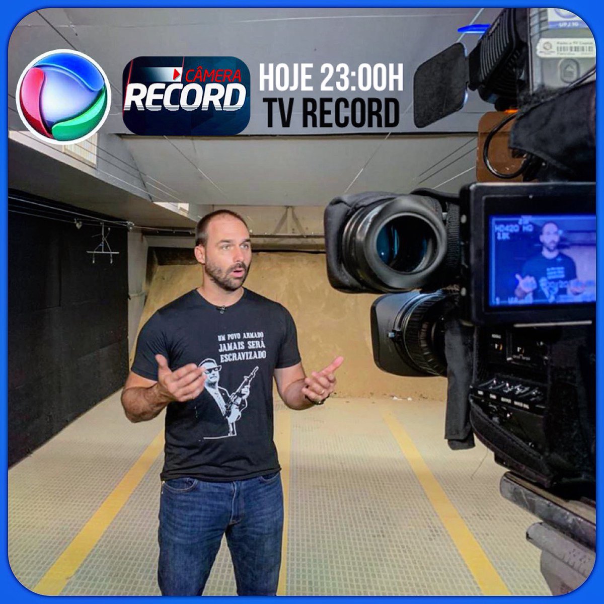 Daqui a pouco, 23h no <a href="/Camera_Record/">Câmera Record</a> ,após o <a href="/DomEspetacular/">Domingo Espetacular</a> ,vai ao ar um programa que aborda a questão das armas no Brasil e que participei.

Acredito que será diferente das comuns matérias que só dizem que o desarmamento é bom (e não é). Assista, compartilhe.
<a href="/recordtvoficial/">Record Oficial</a>