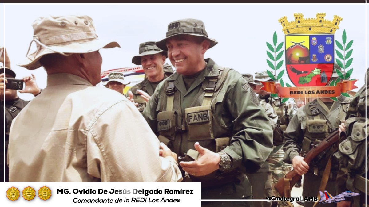 Extensivas palabras de felicitaciones soldado y compañero de armas, MG. Ovidio De Jesús Delgado R. Cmdte de la Redi Los Andes. Bendiciones y éxitos en esta nueva labor para seguir construyendo con fervor patriótico una Patria libre y Soberana  ¡INDEPENDENCIA O NADA!
