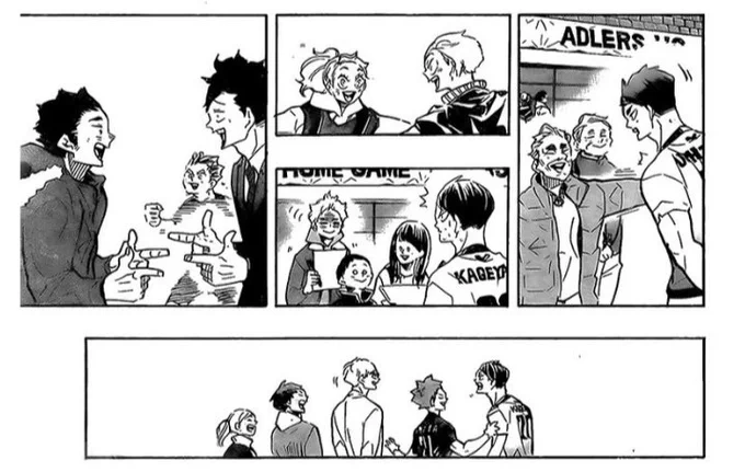 FUCK THIS PICTURE IS SUBLIME KURODAI? SUGA LINING UP FOR KAGS AUTOGRAPH???? USHI MEETING HIS LIFELONG COACH WASHIJOU??? THE FIRST YEARS ALL TOGETHER AGAIN??? IM DEAD AJDVEBBD 