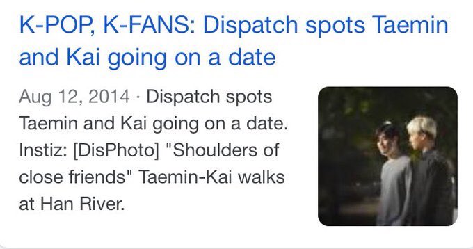 the fact that jongin is taemins only dating scandal and when dispatch tried to expose them all taemin cared about was that they didn’t look clapped in the pics